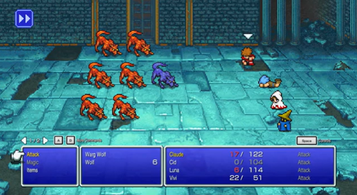 Ambushed by enemies in Final Fantasy I Pixel Remaster